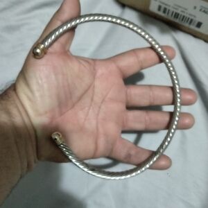 Twisted Cable Cuff Bracelet with Gold Accent